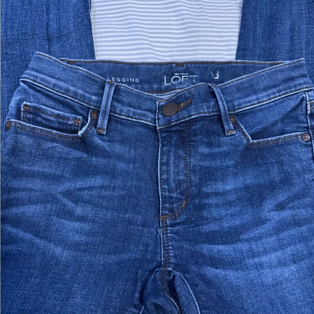 LOFT Dark Indigo Women's Skinny Jeans - Picture 3 of 5